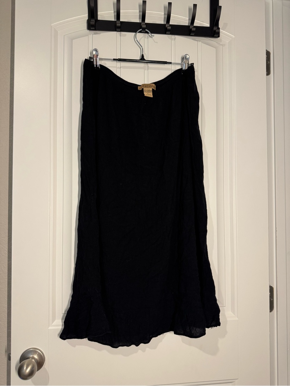 Notations Black Maxi Skirt with Subtle Flare